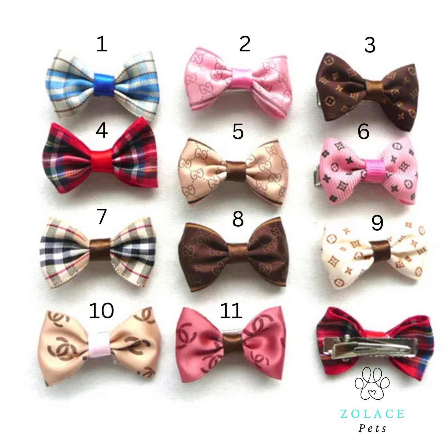 Designer Bow Hair Clips (2ct)